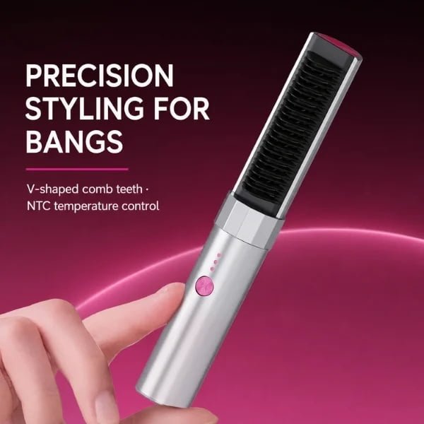K6 cordless mini styling brush with protective cap for bangs and small hair sections