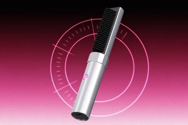 K6 cordless mini bang styling brush with three indicator lights and USB Type-C charging port