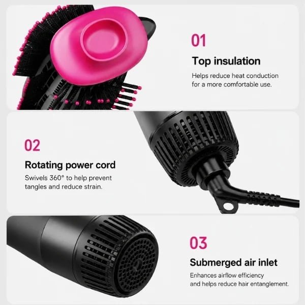 KD311 top insulation rotating power cord and air inlet details