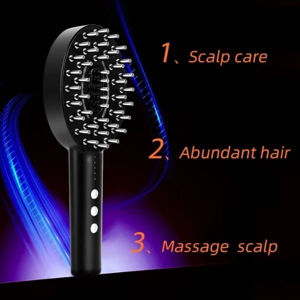 KD3802 scalp massage brush with LED and metal massage teeth