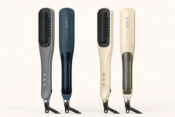 Gray blue and champagne KD880 steam straightening brush options
