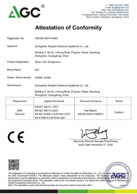KD880 CE Certification