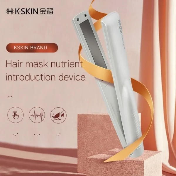 White KD881 cordless ultrasonic hair care device with open treatment plates