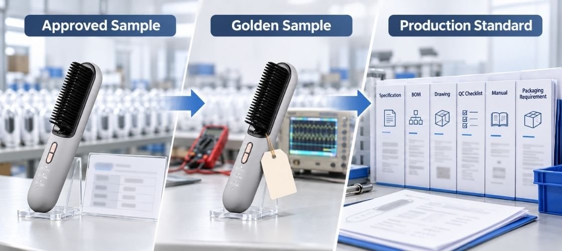 Approved sample, golden sample and production standard in beauty device manufacturing