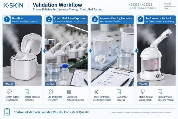 Material compatibility review for facial steamer descaling