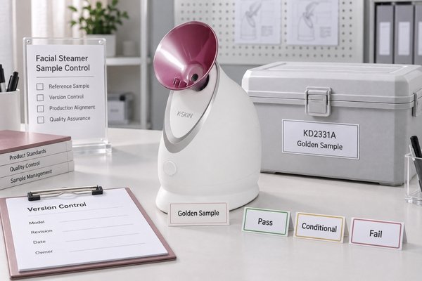 Facial steamer defect classification retest and approved golden sample control