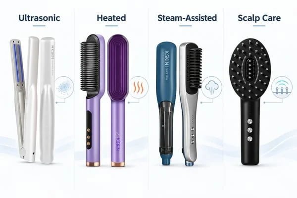 Ultrasonic, heated, steam-assisted and scalp-care hair device systems compared