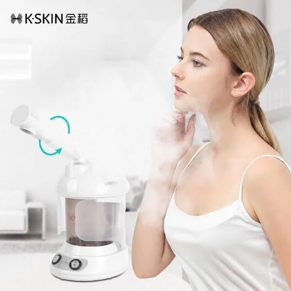 KD2328 facial steamer with adjustable steam nozzle in use