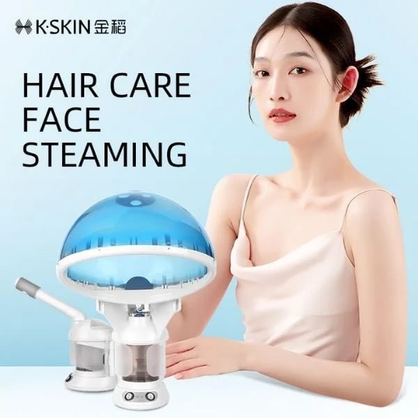 KD2328A 2-in-1 hair and facial steamer with hood and spray attachments
