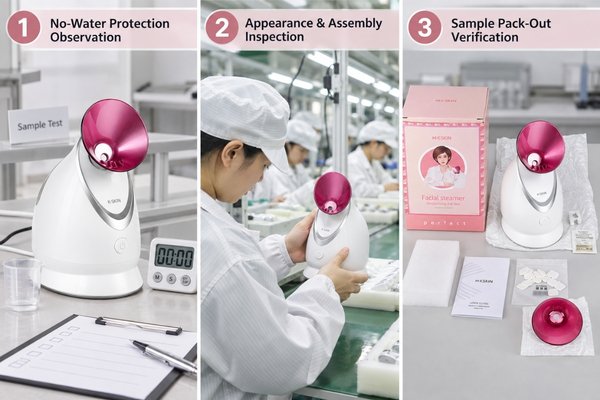 Facial steamer protection continuous operation construction and packaging checks