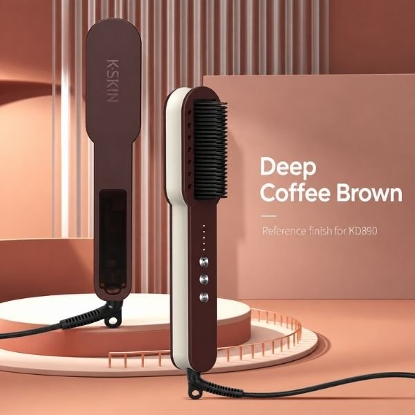 Brown KD890 steam hair straightening brush product display