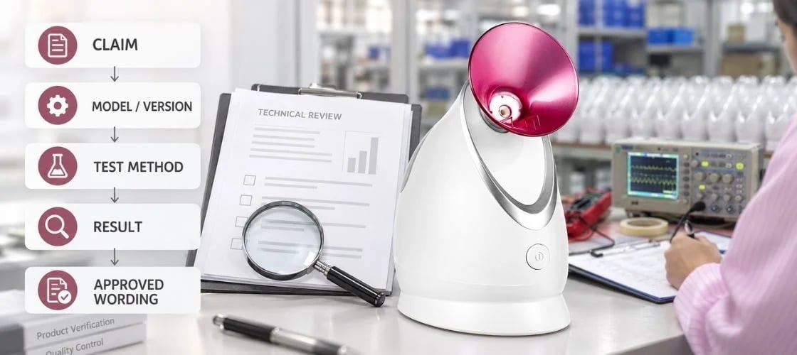 KD2331A nano-ionic facial steamer with product claim evidence review workflow