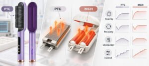 PTC vs MCH heating systems in hair styling tools with KD380K and ceramic heater comparison