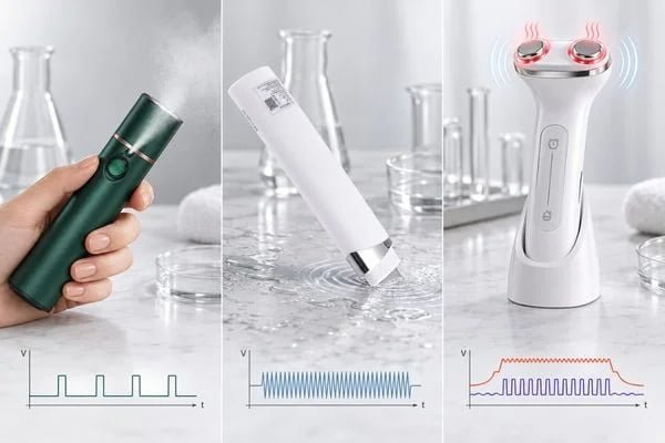 Rechargeable Beauty Device Load Profiles KD88SA KD8023 and KD8086 shown as different rechargeable beauty device load platforms
