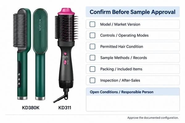 Brush Selection Approval Checklist Buyer checklist connecting the selected brush configuration with instructions, sample records, packaging and inspection requirements