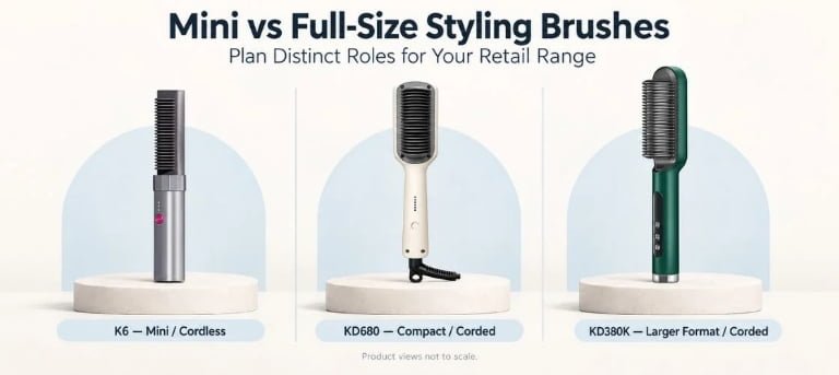 Mini vs Full-Size Hair Straightener Brushes for Retail Product Lines