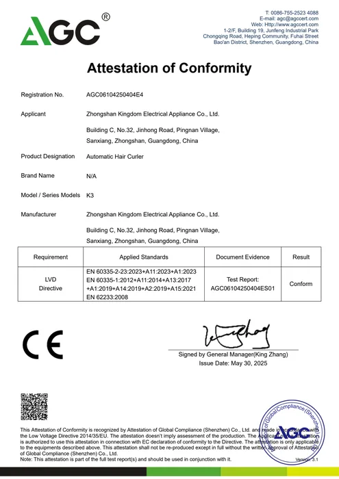 CE LVD · K3 document preview