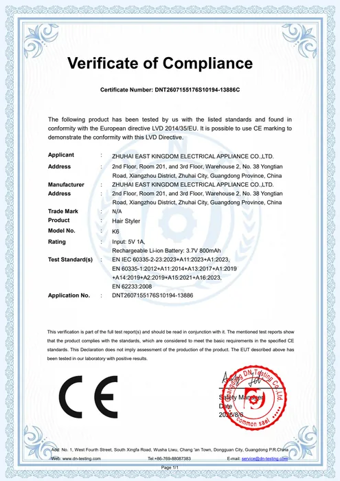 CE LVD · K6 document preview