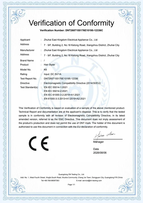 CE EMC · K6 document preview