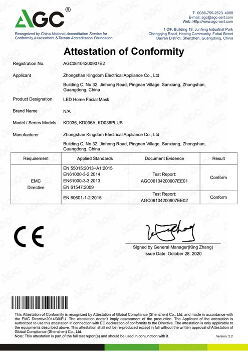 CE EMC · KD036 document preview