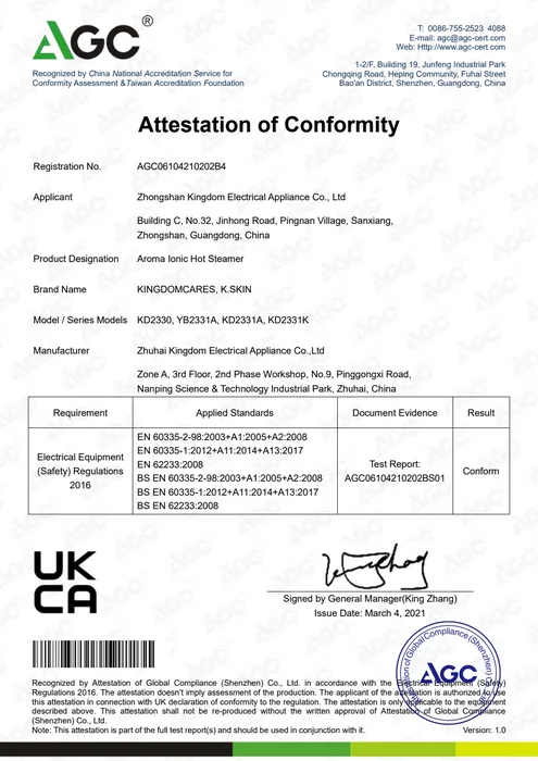 UKCA LVD · KD2330, YB2331, KD2331K document preview