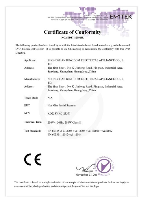 CE LVD · KD2337 document preview