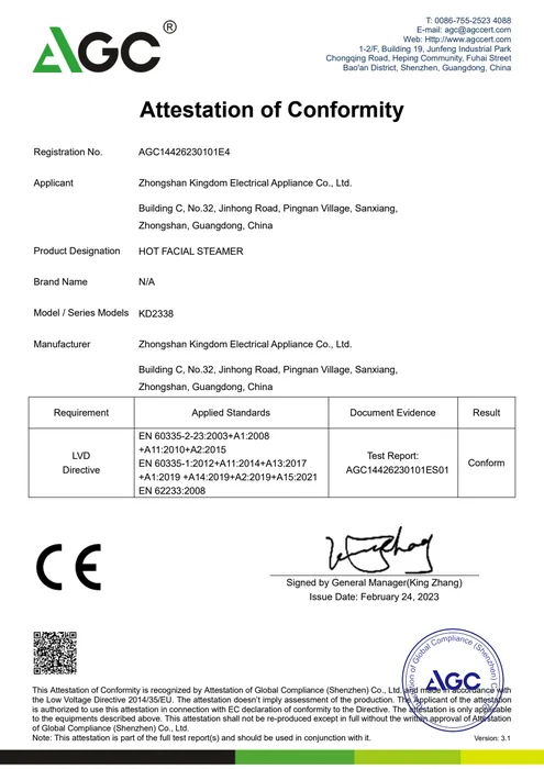 CE LVD · KD2338 document preview