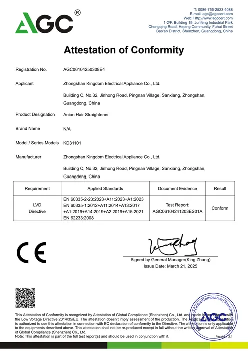 CE LVD · KD31101 document preview