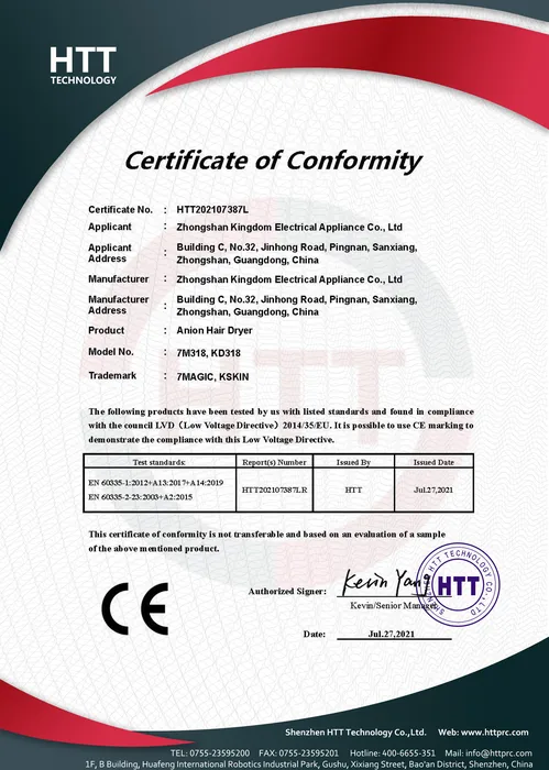 CE LVD · KD318 document preview