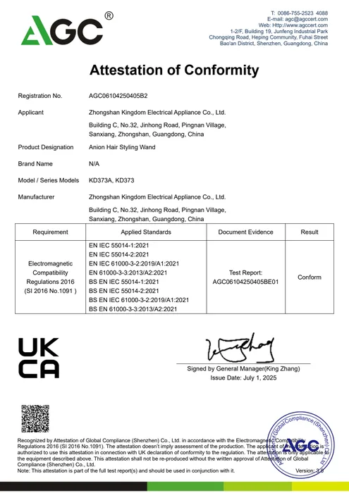 UKCA EMC · KD373A document preview