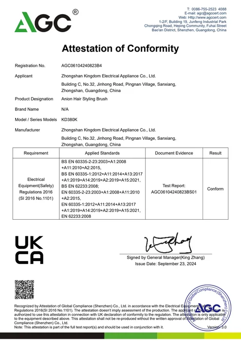 UKCA LVD · KD380K document preview