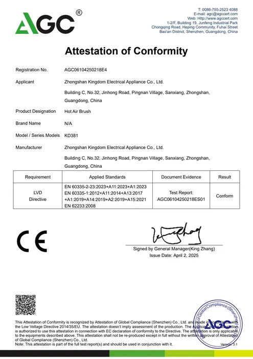 CE LVD · KD381 document preview