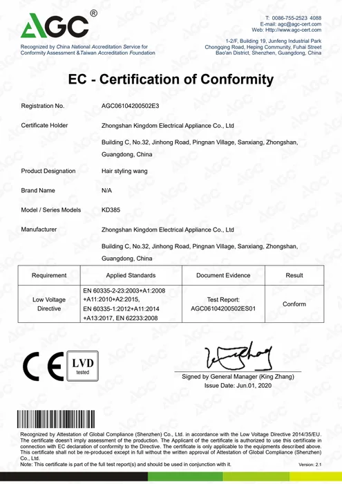 CE LVD · KD385 document preview