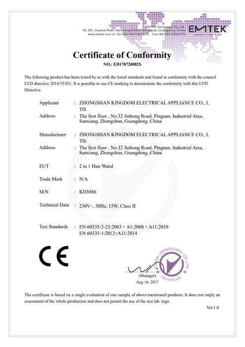 CE LVD · KD3886 document preview