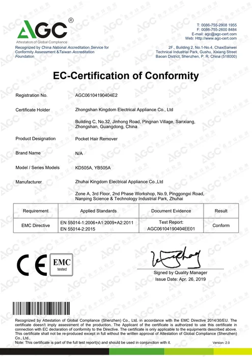 CE / Product Compliance · KD505A document preview