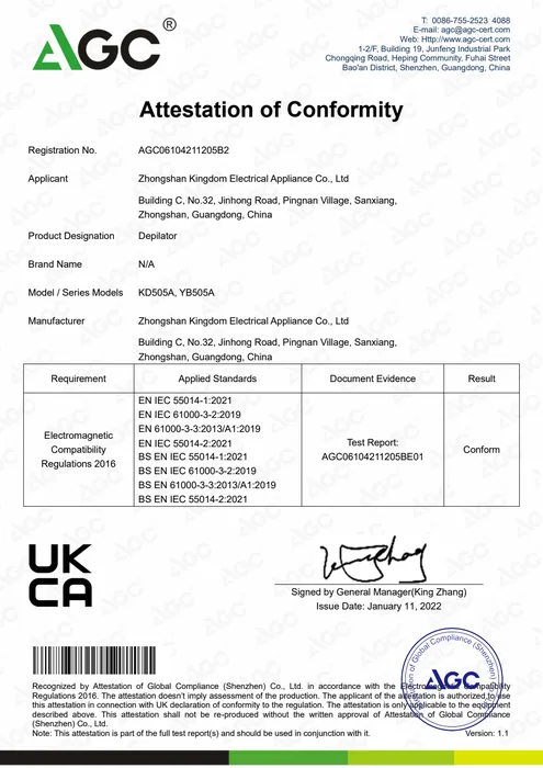 UKCA EMC · KD505A document preview