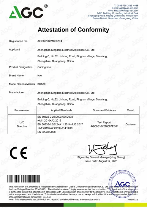 CE LVD · KD580 document preview