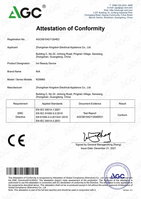CE EMC · KD9960 document preview