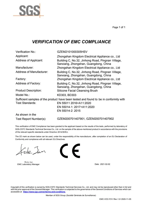 CE / Product Compliance · KD303 document preview